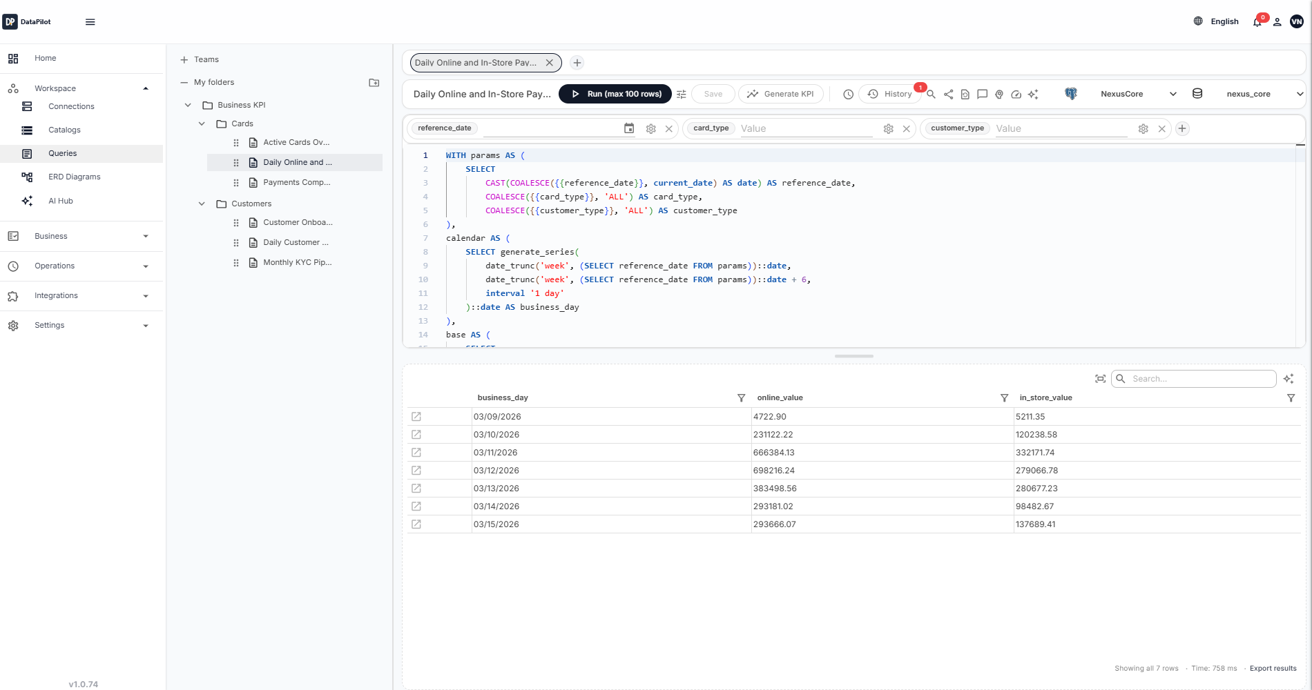 DataPilot product overview with governed data access and SQL workspace